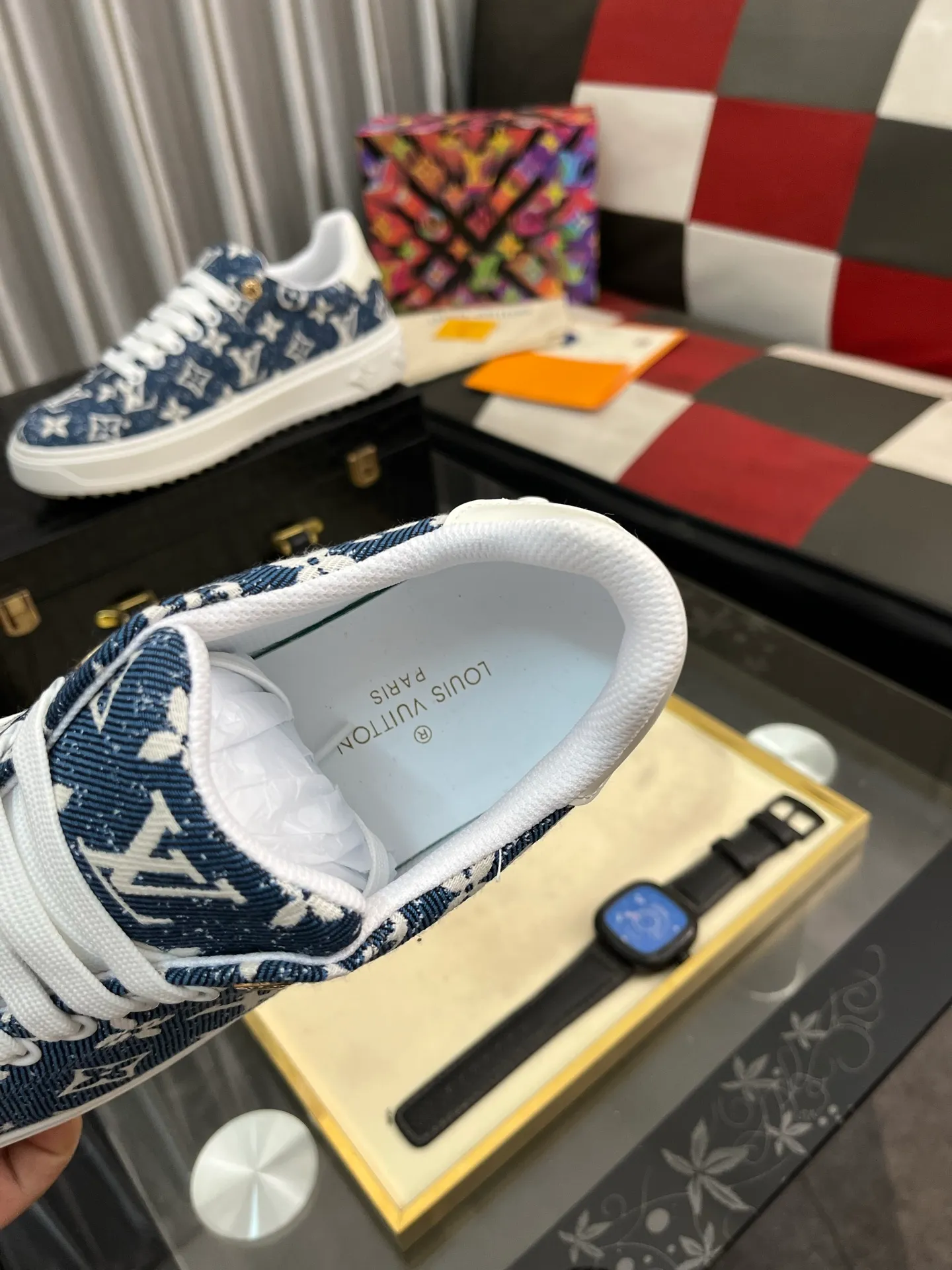 Men's shoes 💰540⌚️⌚️[Louis Vuitton LV] Dad shoes are popular casual sports shoes with outsole, breathable and comfortable, easy to walk, trendy men's versatile fly woven epoxy matching ➕leather lining➕Gucci's popular original outsole, sports and running style, super comfortable. Size 38-445️⃣Colors available